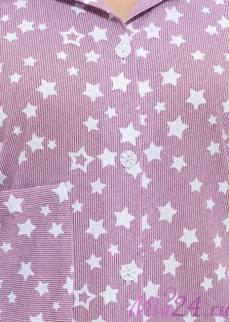 895 Халат на пуговицах "Cleo" бордо/белый 895 Халат на пуговицах "Cleo" бордо/белый