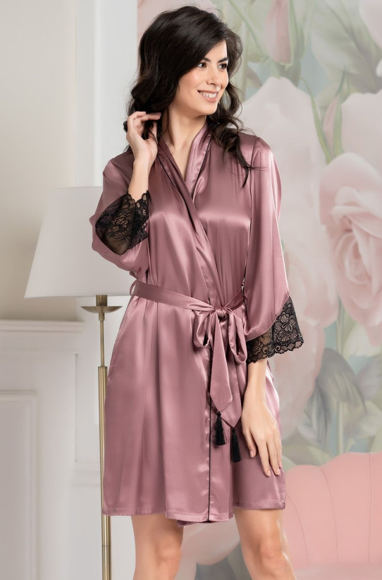 Халат шелковый Mia-Amore "Olivia" 3643 античная роза