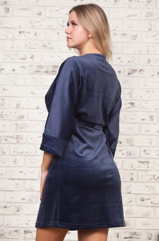 Халат велюровый женский Весталия 3784 синий 