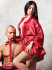 Халат-кимоно короткий женский из атласа Istinto di Opium 701 красный Халат-кимоно короткий женский из атласа Istinto di Opium 701 красный