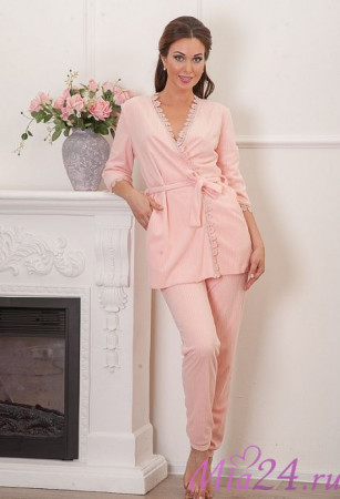 Пижама женская из флиса "Cleo" 718 персиковый