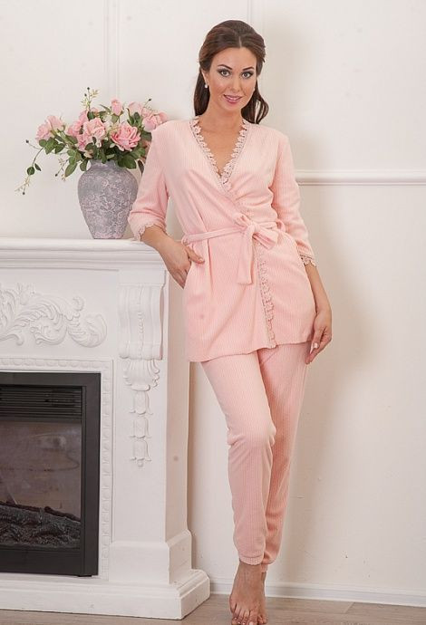 Пижама женская из флиса "Cleo" 718 персиковый