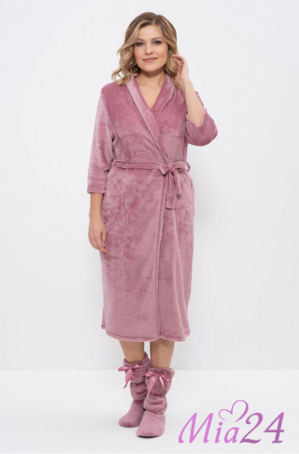 1204 Халат длинный из велсофта "Cleo"