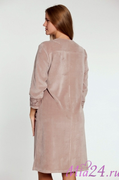 Халат велюровый женский Весталия 3781 кофейный Халат велюровый женский Весталия 3781 кофейный