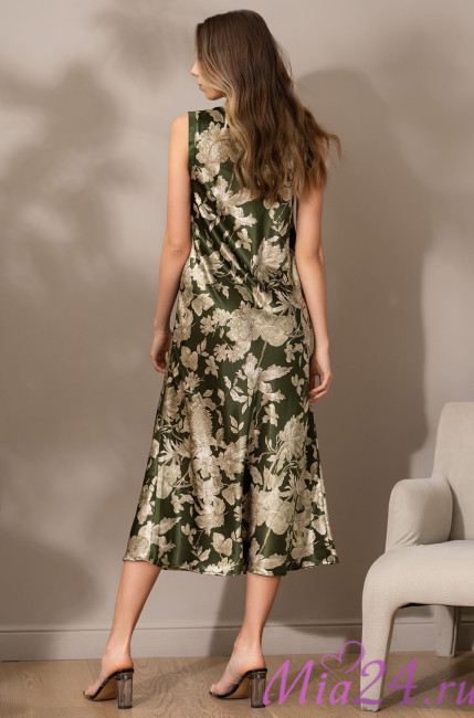 Сорочка длинная женская шелковая Mia-Amore "Vittoria" 5155 темный хаки Сорочка длинная женская шелковая Mia-Amore "Vittoria" 5155 темный хаки