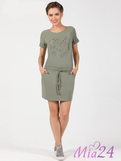 Платье домашнее трикотажное Barocco Nic Club оливковый Платье домашнее трикотажное Barocco Nic Club оливковый