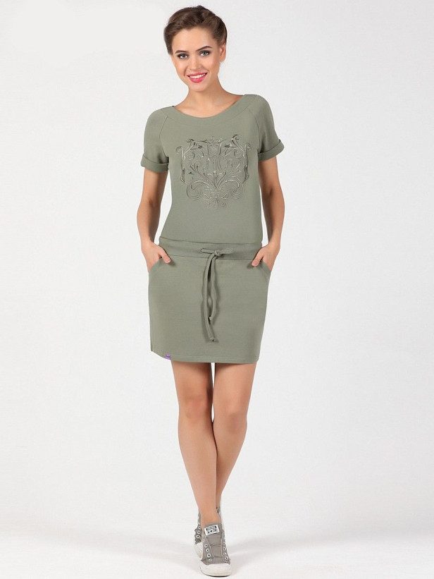 Платье домашнее трикотажное Barocco 	 Nic Club оливковый