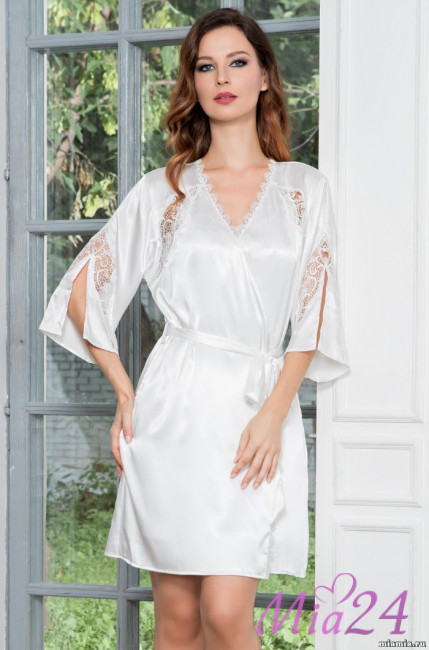Халат женский Mia-Mella "Mirabella" 2073 белый Халат женский Mia-Mella "Mirabella" 2073 белый