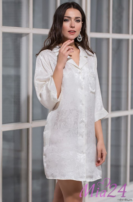 3157 Халат-рубашка шелковая "Albina"