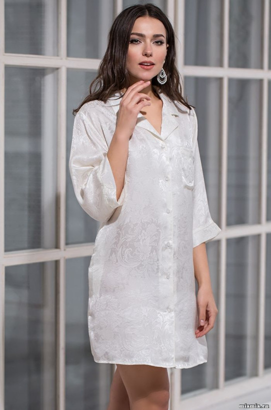 3157 Халат-рубашка шелковая "Albina"