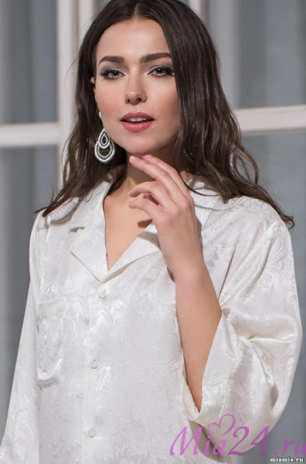 3157 Халат-рубашка шелковая "Albina"