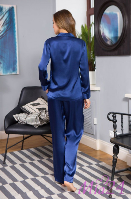Комплект домашний шелковый Mia-Mia "Kristy" 15116 синий Комплект домашний шелковый Mia-Mia "Kristy" 15116 синий