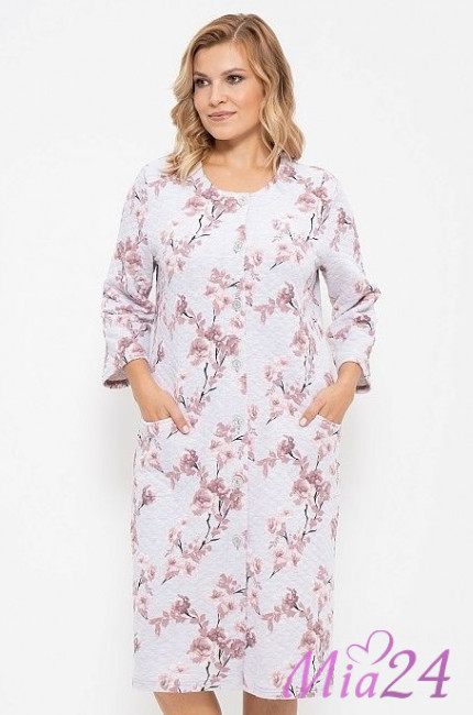 Халат женский "Cleo" 832-1 бежевый Халат женский "Cleo" 832-1 бежевый