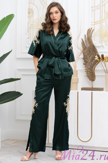 Комплект-тройка домашний женский Mia-Amore "Fellini" 3916 малахит