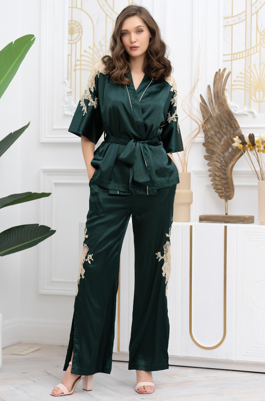 Комплект-тройка домашний женский Mia-Amore "Fellini" 3916 малахит