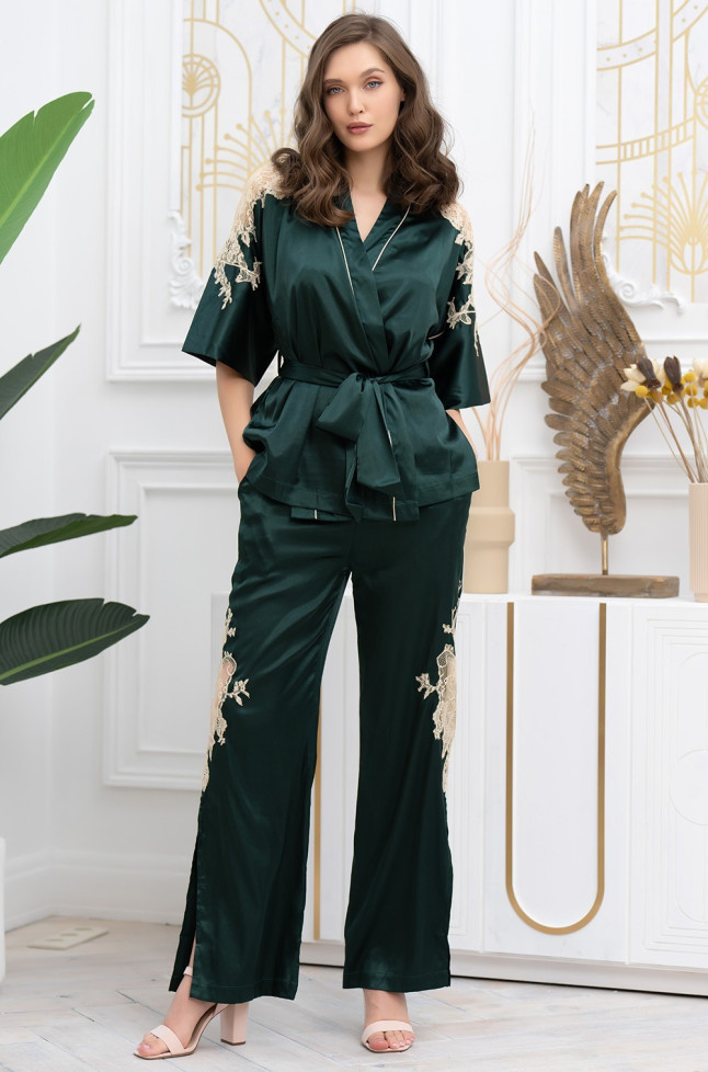 Комплект-тройка домашний женский Mia-Amore "Fellini" 3916 малахит