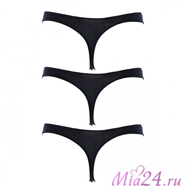 Трусики-стринг базовые Cotonella "Altra" 3489 черный (3 шт.)