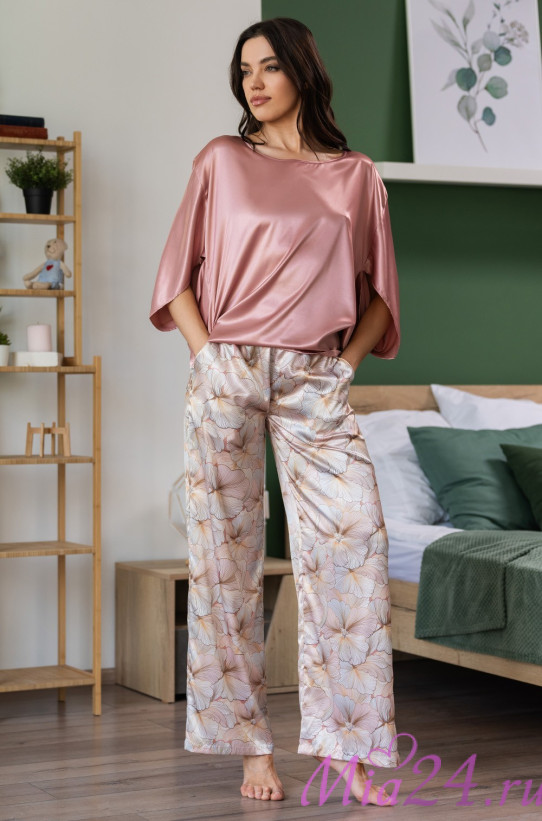 Комплект женский Simfonia 4615 'Mia-Amore' - блуза и брюки, шелковый 