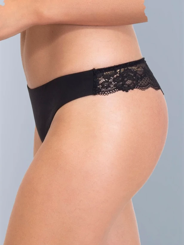 Трусы-бразильяна женские Sielei Wonder Lace 2447 - кружевные, черные