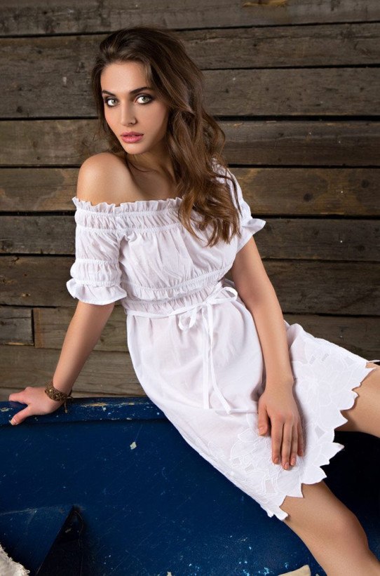 Платье пляжное женское из хлопка Mia-Mia "Sweet angel" 16105 белый