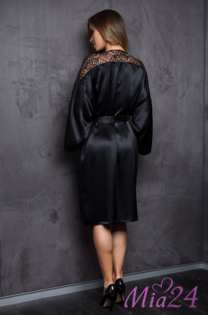 Халат женский Mia-Mia "Evelin" 17533 черный Халат женский Mia-Mia "Evelin" 17533 черный