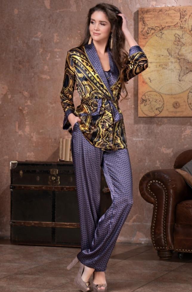 Комплект-тройка домашний шелковый Mia-Amore "Armani Cold" 3496