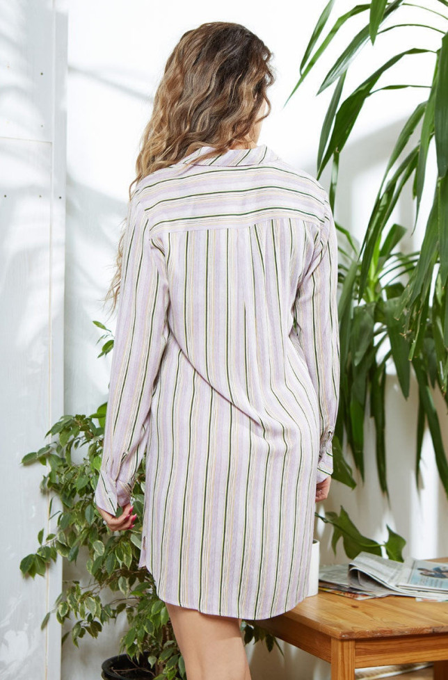 Туника домашняя женская на пуговицах Mia-Mia "Noemi" 16412 сиреневый