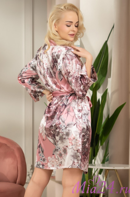 Халат короткий шелковый на пуговицах Mia Amore "Brenda" 3847 Халат короткий шелковый на пуговицах Mia Amore "Brenda" 3847