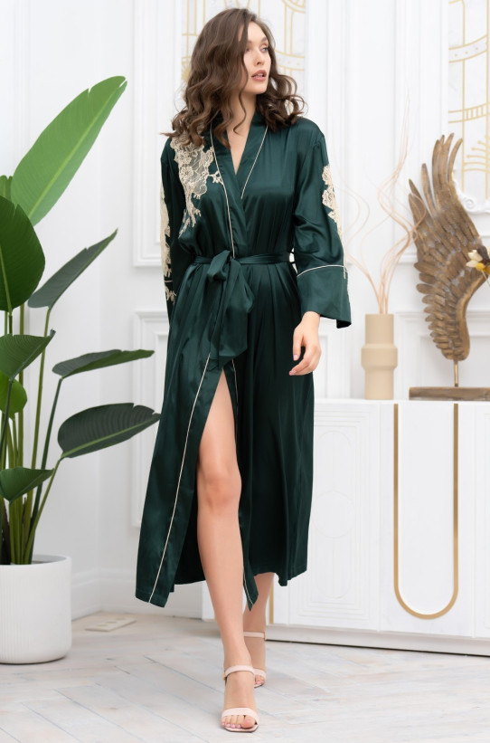 Халат длинный домашний женский Mia-Amore "Fellini" 3919 малахит