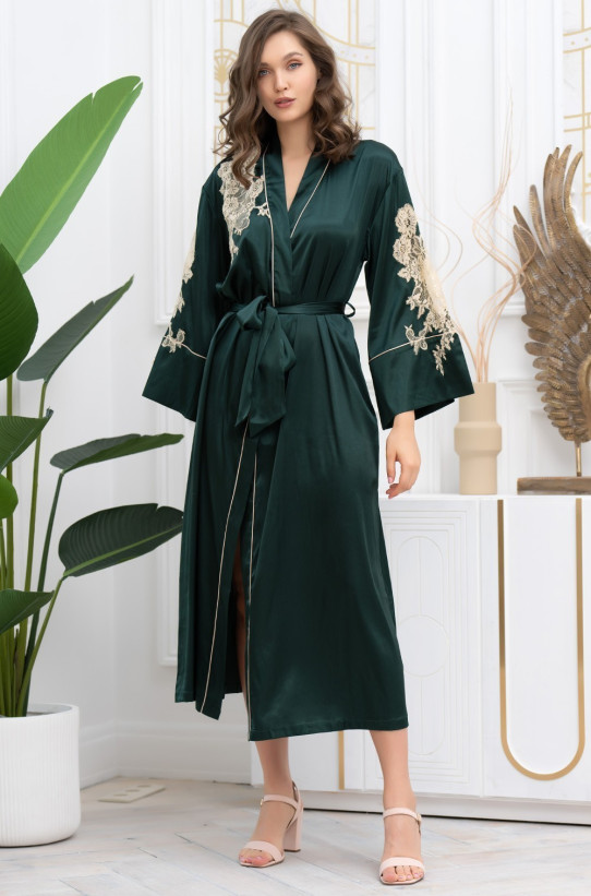 Халат длинный домашний женский Mia-Amore "Fellini" 3919 малахит
