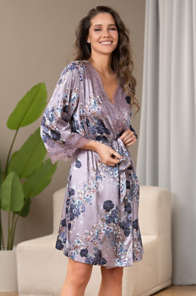 Халат женский шелковый Mia-Amore "Primrose" 4063