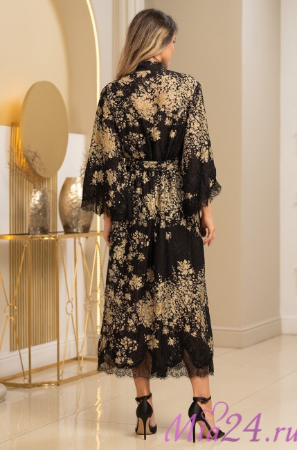 Халат длинный женский шелковый Mia-Amore "Versalle" 4399