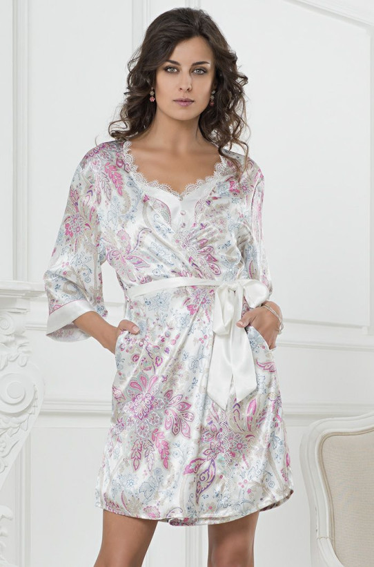 Халат шелковый Mia-Amore "Sophia" 5933 молочный