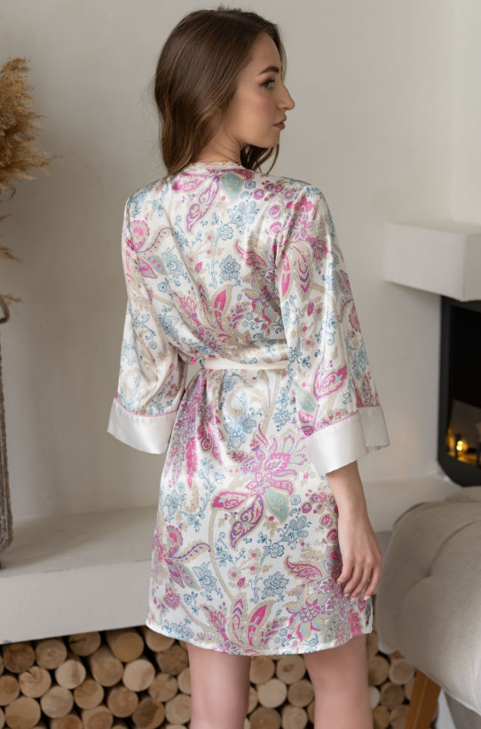 Халат шелковый Mia-Amore "Sophia" 5933 молочный