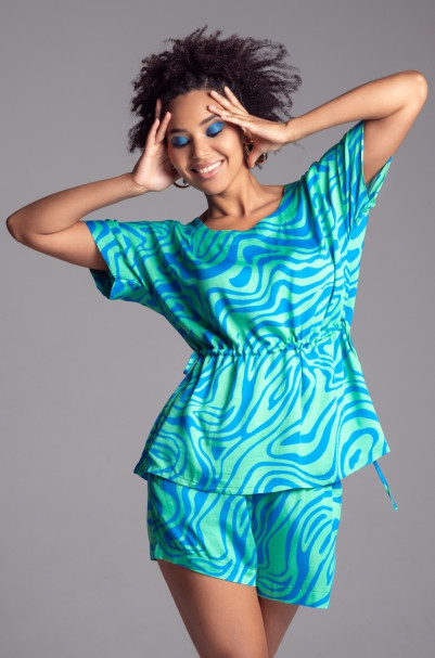 Комплект женский из вискозы с шелком Mia-Amore "Seville" 5062 бирюза