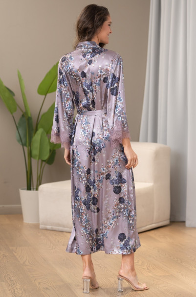 Халат женский длинный шелковый Mia-Amore "Primrose" 4069