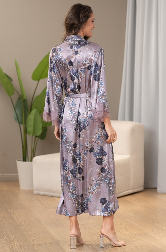 Халат женский длинный шелковый Mia-Amore "Primrose" 4069