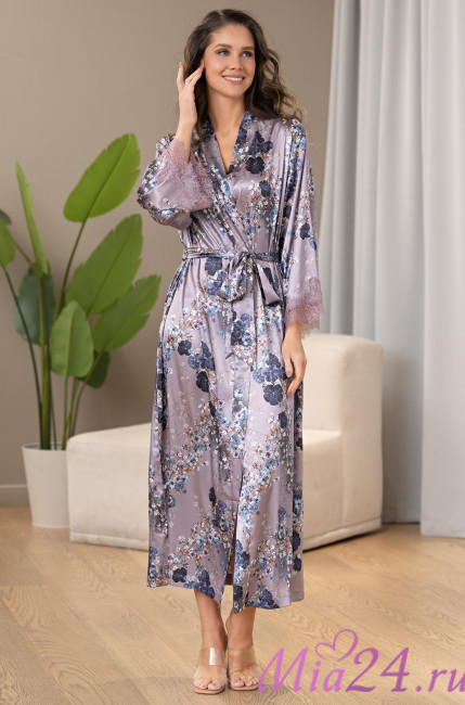 Халат женский длинный шелковый Mia-Amore "Primrose" 4069 Халат женский длинный шелковый Mia-Amore "Primrose" 4069