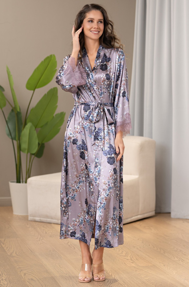 Халат женский длинный шелковый Mia-Amore "Primrose" 4069