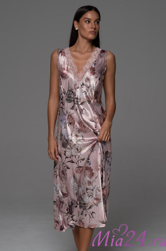 Сорочка длинная женская Philomena 4855 'Mia-Amore' - с V-вырезом 