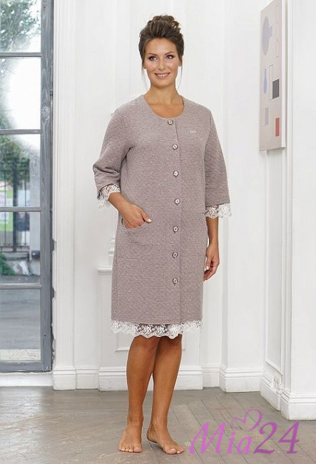 Халат женский на пуговицах "Cleo" 833 Халат женский на пуговицах "Cleo" 833