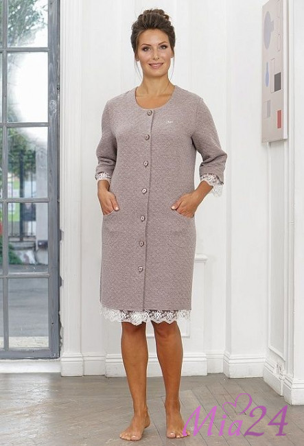 Халат женский на пуговицах "Cleo" 833 Халат женский на пуговицах "Cleo" 833