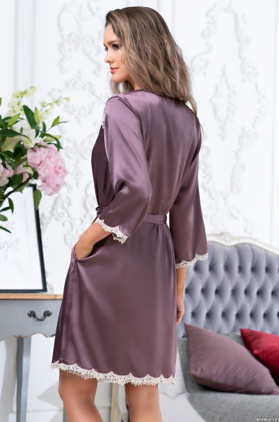 Халат женский шелковый Mia-Amore "Brigitte"(Бриджит) 3683 сливовый