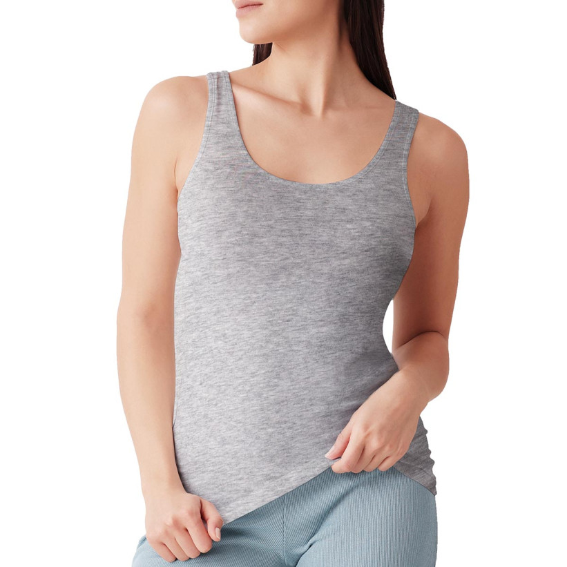 Майка женская из хлопка Cotonella "L'Altra" GD009 серый меланж