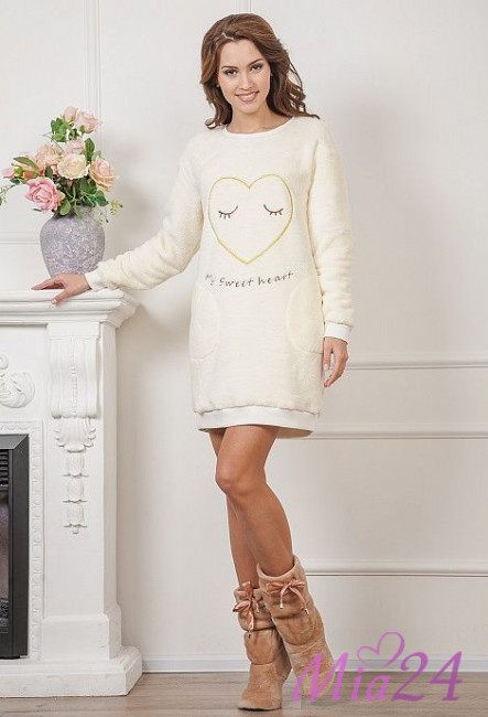 631 Платье домашнее "Cleo" молочный