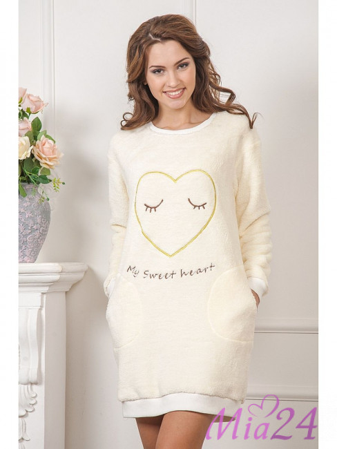 631 Платье домашнее "Cleo" молочный