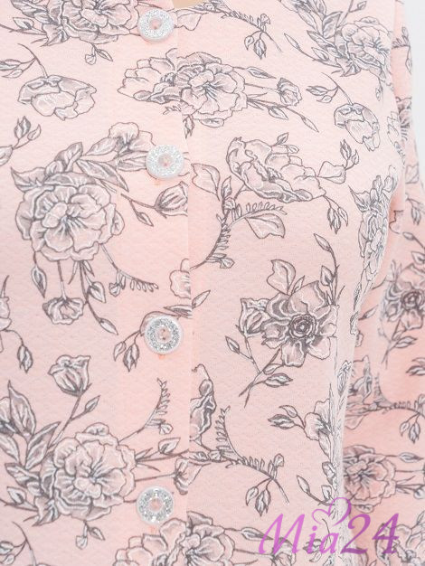 Халат женский на пуговицах "Cleo" 832 розовый Халат женский на пуговицах "Cleo" 832 розовый