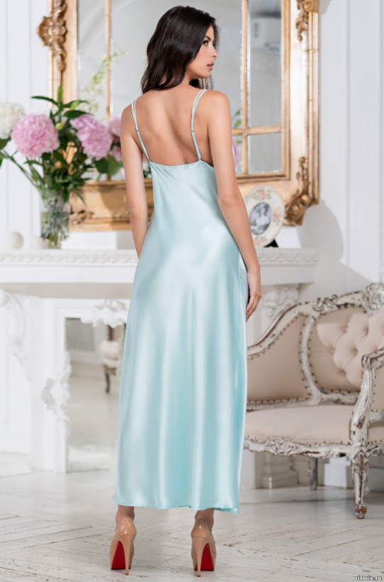 Сорочка длинная шелковая Mia-Amore "Brigitte" 3688 голубой