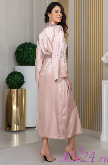 Халат длинный домашний женский Mia-Amore "Fellini" 3919 пудра