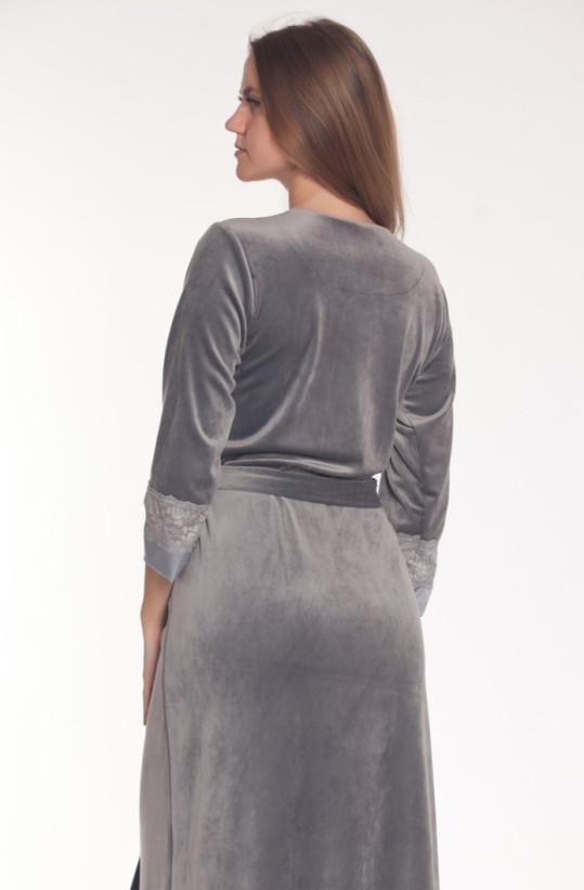 Халат велюровый женский Весталия 3781 стальной